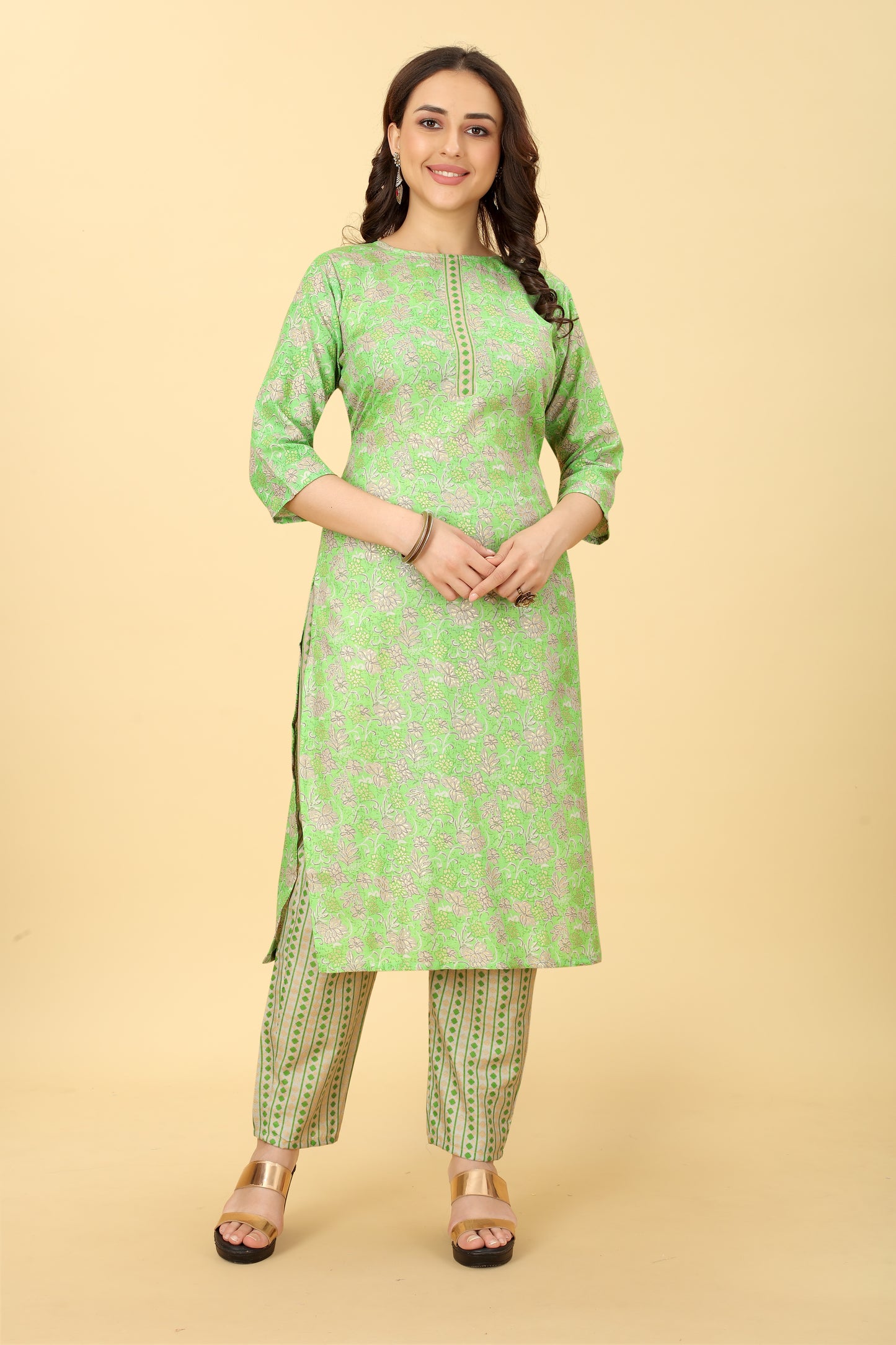 Printed Cotton Kurta Pant Set