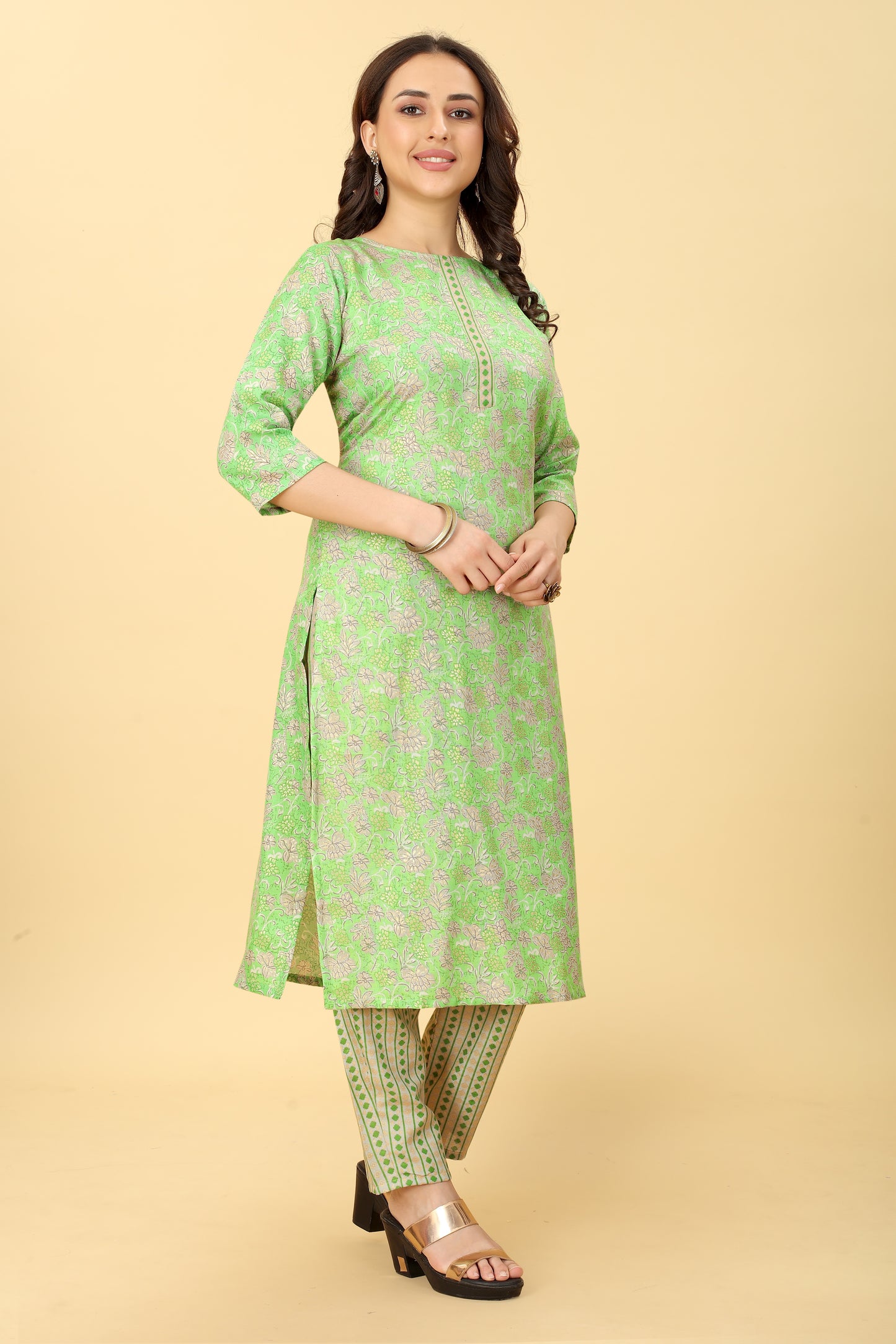 Printed Cotton Kurta Pant Set