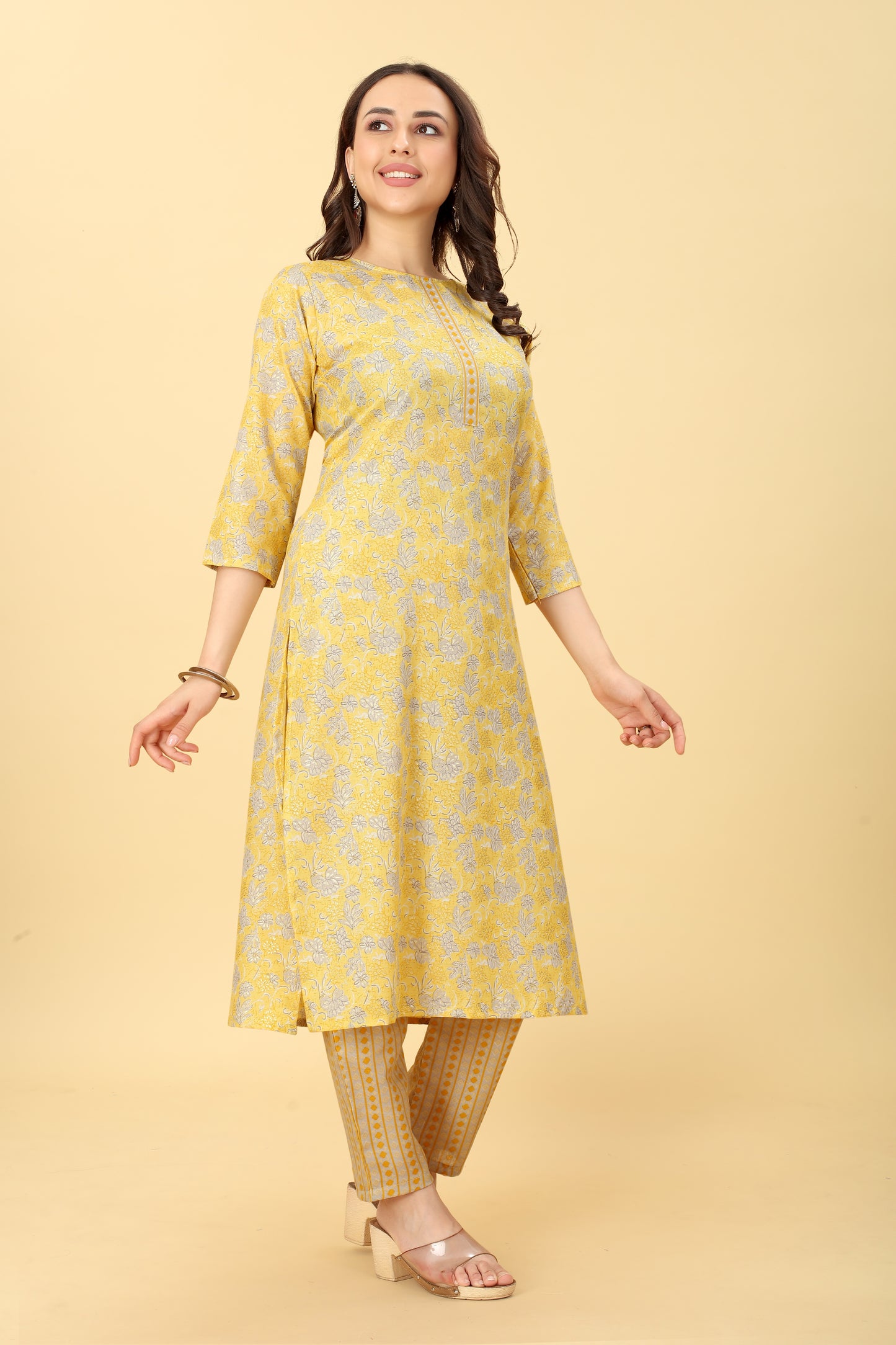 Printed Cotton Kurta Pant Set