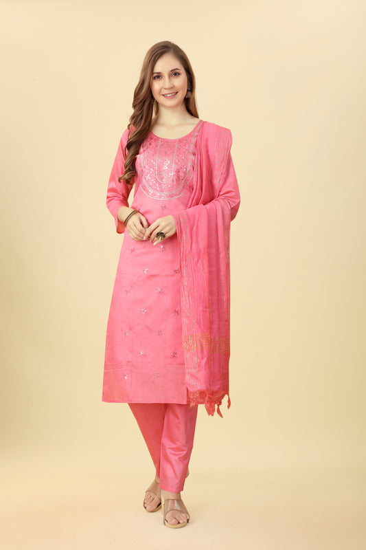 Kurti Pant Set With Dupatta For Festive