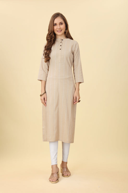 The Cotton Jacquard Weaving Straight Kurti by Premroop