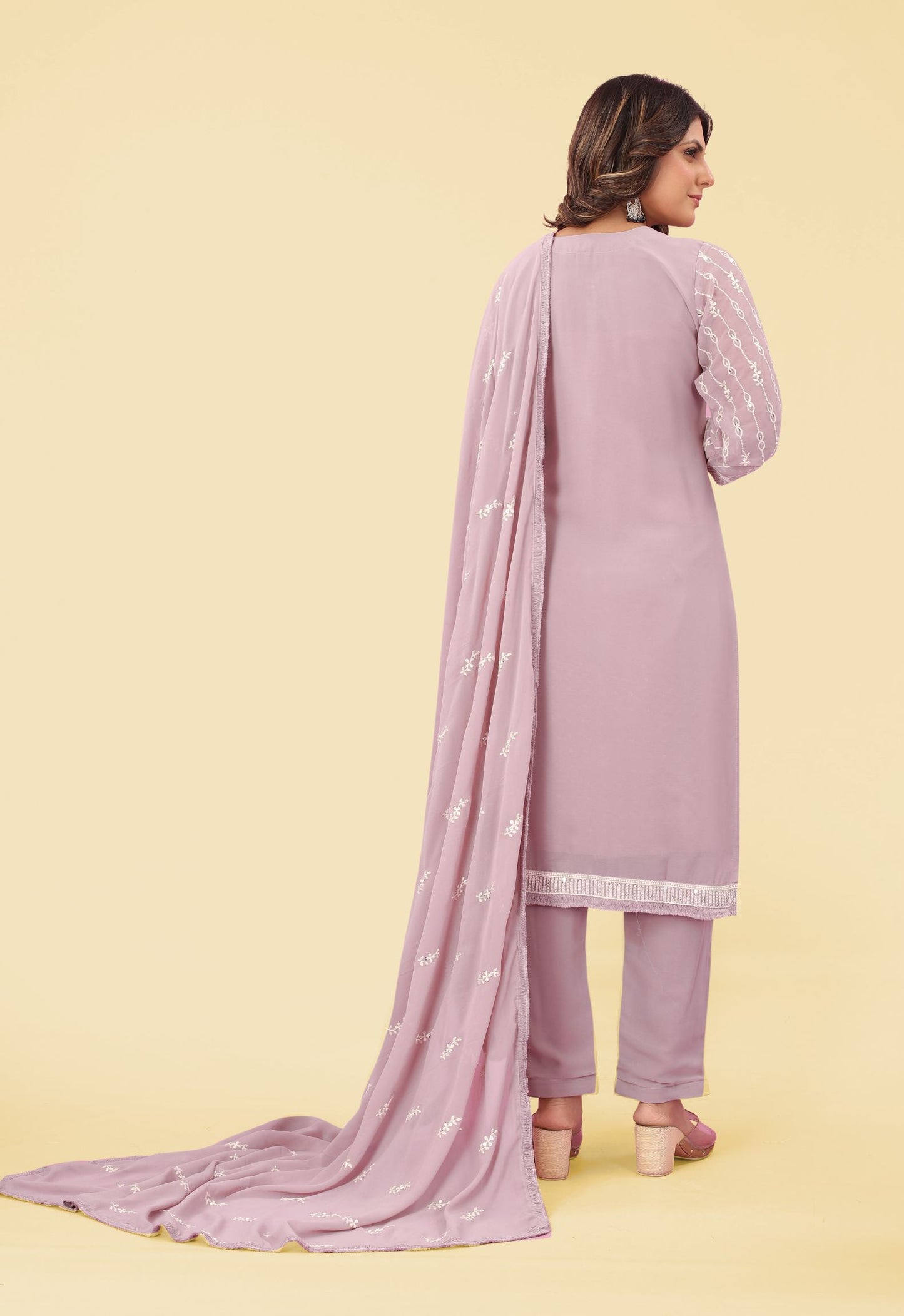 Women Embroidered Kurta & Pant With Dupatta