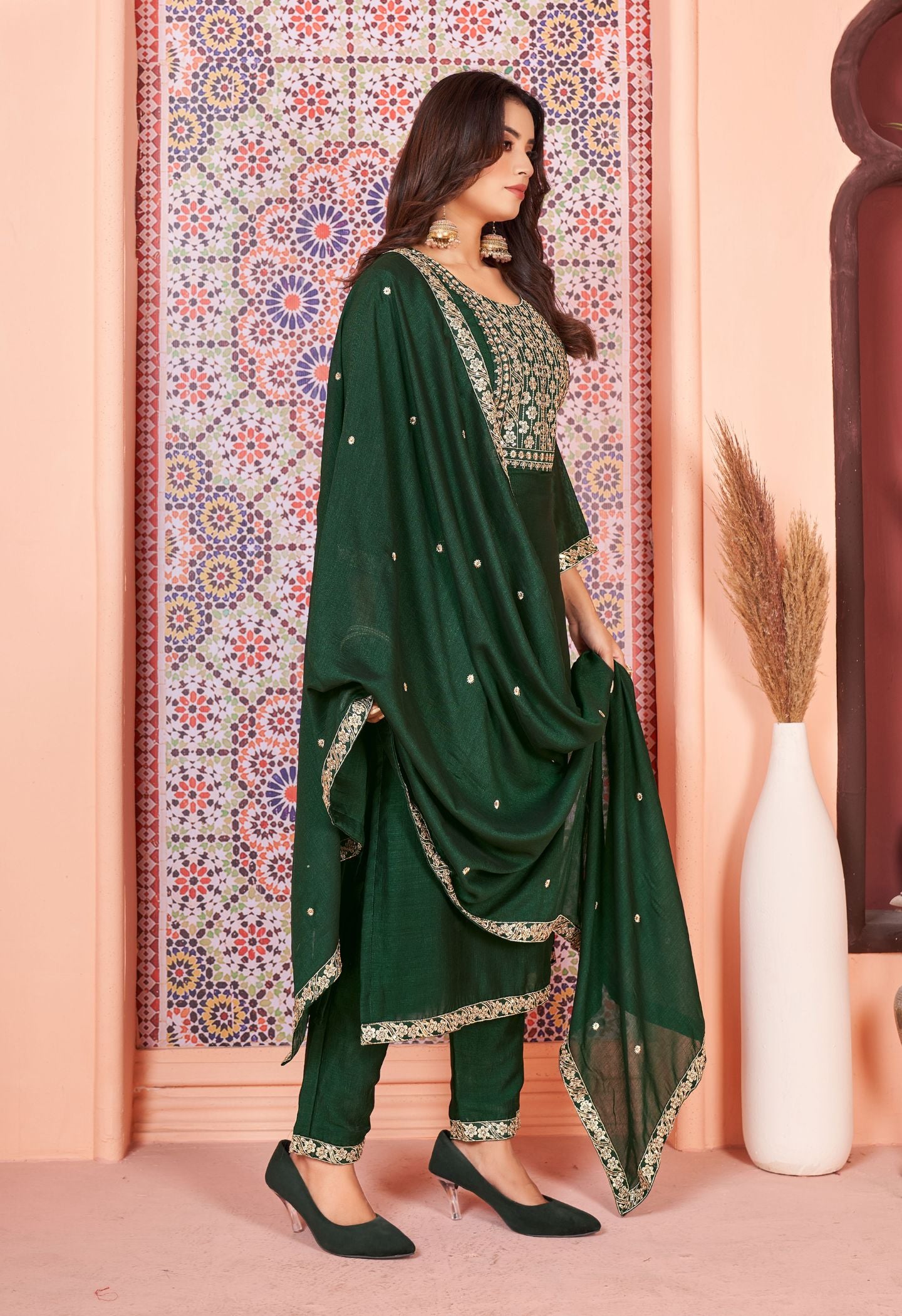 Buy Silk Kurti Pant Dupatta Set - Premroop