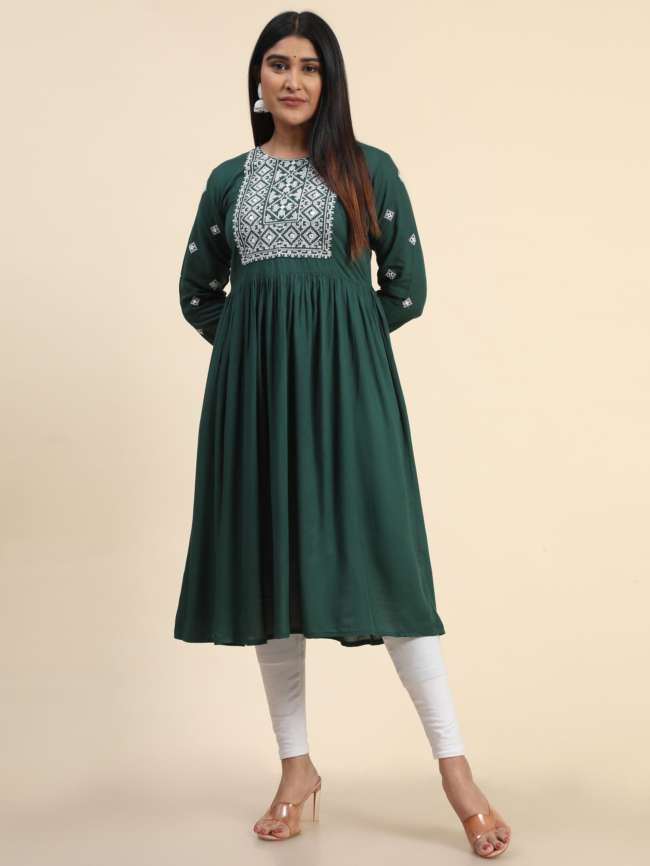 Rayon 3/4th Sleeve Kurtis, Size: XL at Rs 525 in Surat | ID: 14352132597